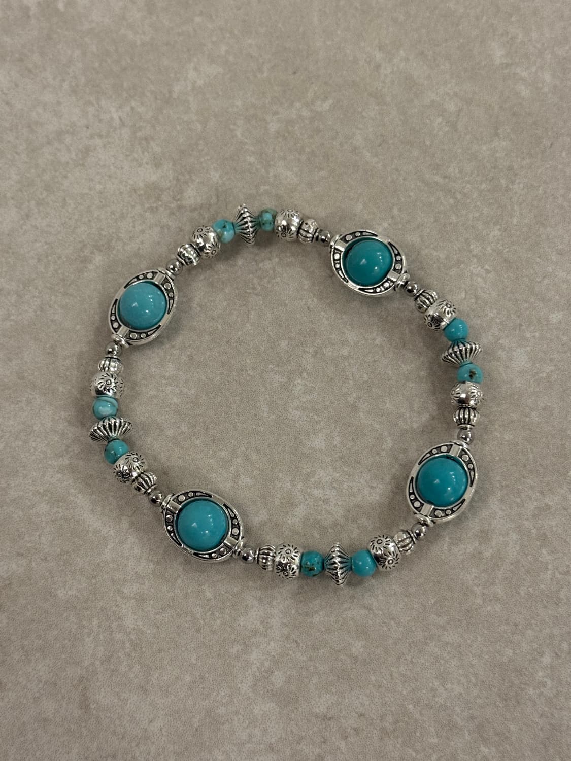 실버 포인트 터키석 팔찌 상품이미지1