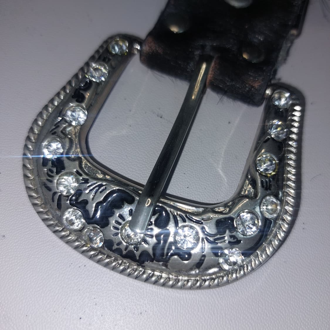 펑크 고스 벨벳 왕큐빅 스터드 벨트 상품이미지3