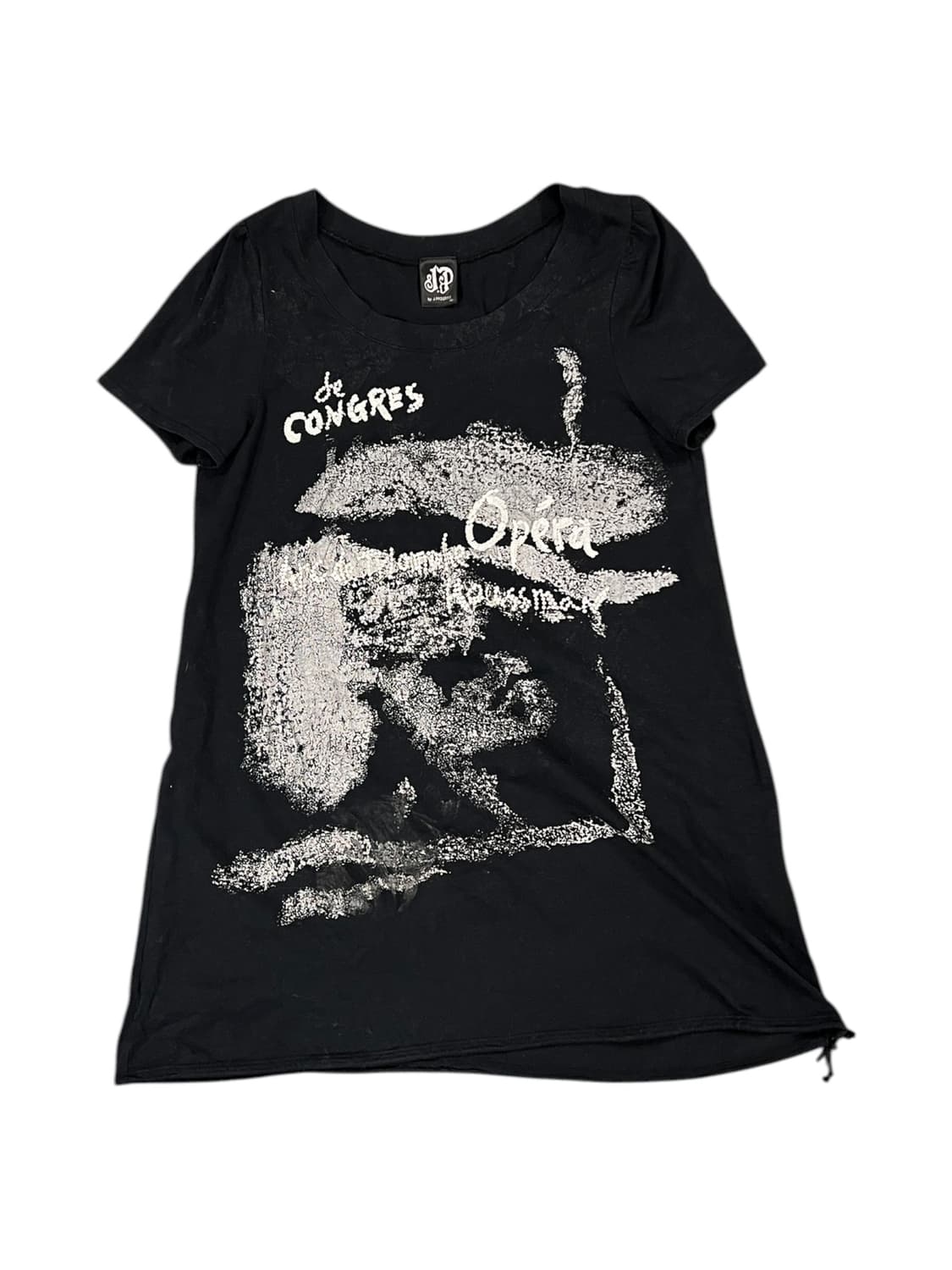 T287 JPN 블랙 프린팅 반팔티 SIZE 40 상품이미지1