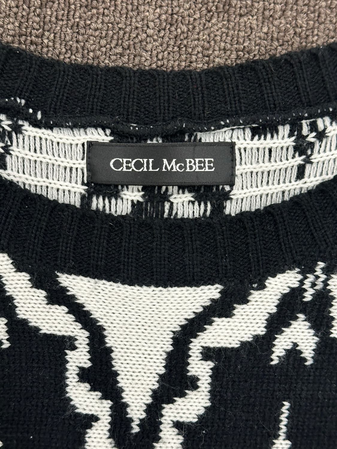 M)Cecil McBee vintage 여성 루즈넥 패턴 니트 스웨터 상품이미지4