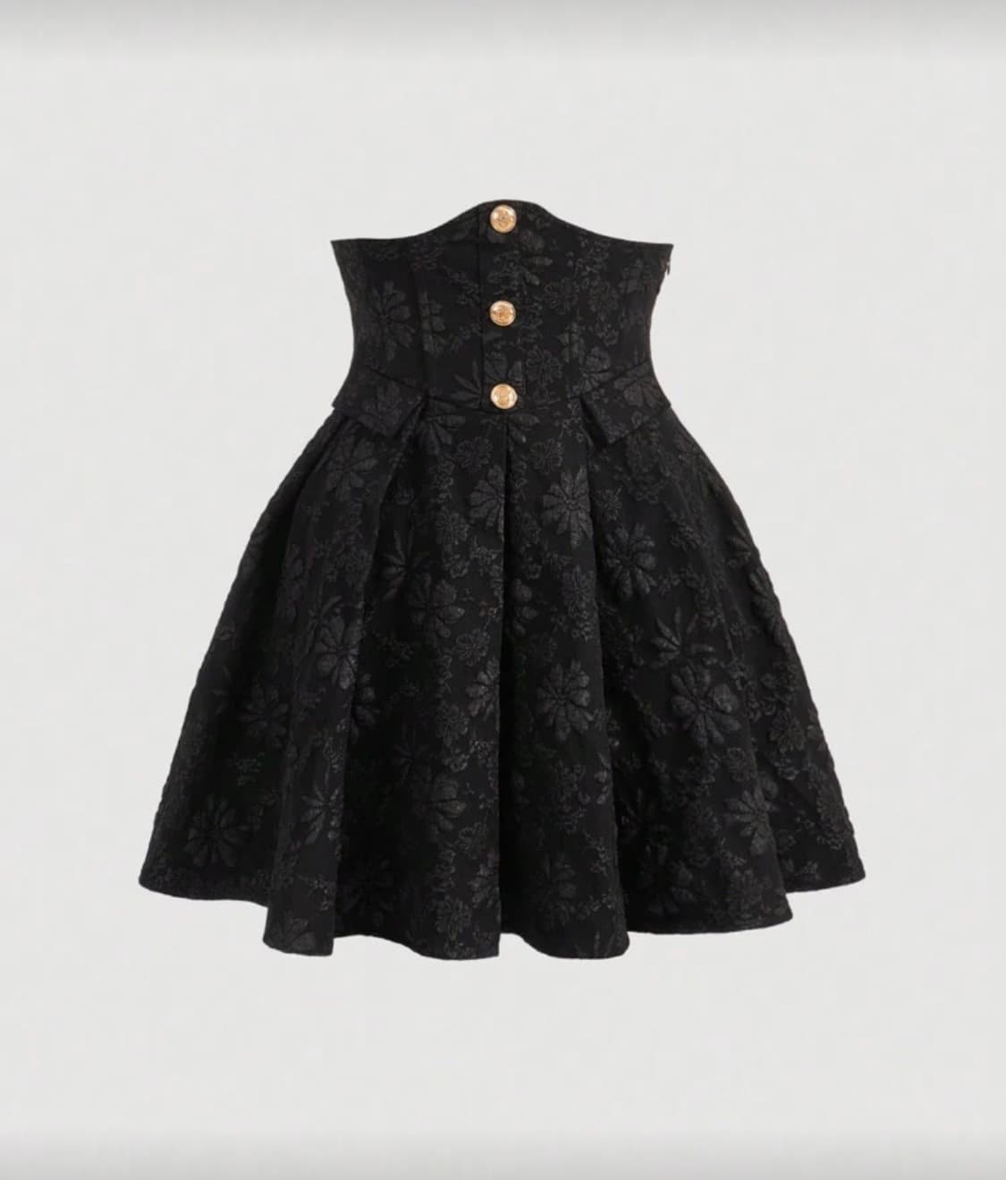 블랙 플라워 패턴 튜브탑 미니 원피스 미착용 새제품 XS 상품이미지1