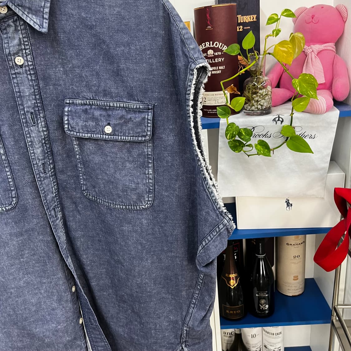 R13 알써틴 오버사이즈 슬리브리스 셔츠 M 상품이미지4