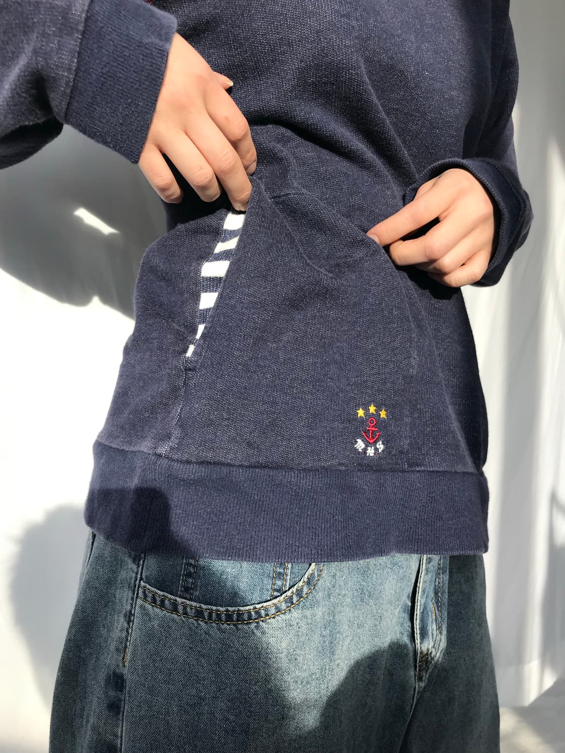 네이비 스티치 맨투맨  상품이미지4