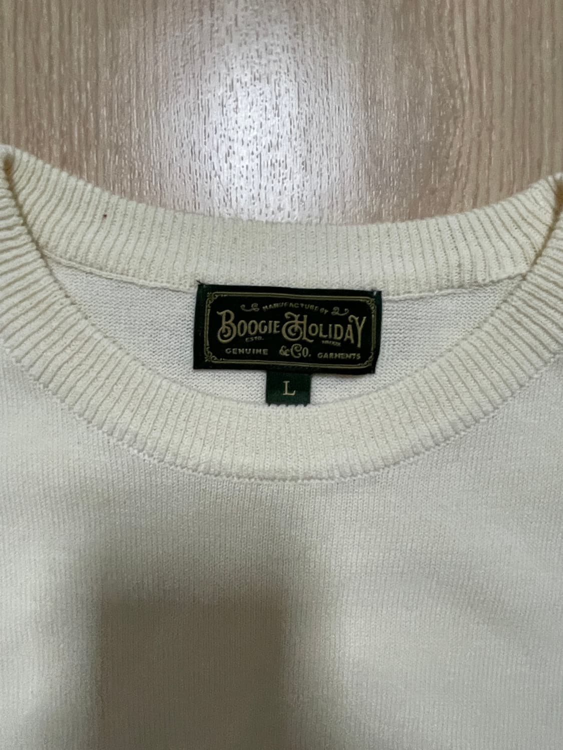 부기홀리데이 반팔 니트 아이보리 상품이미지4