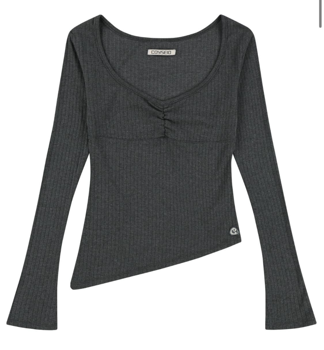 코이세이오 언발란스 셔링 탑 차콜 상품이미지1