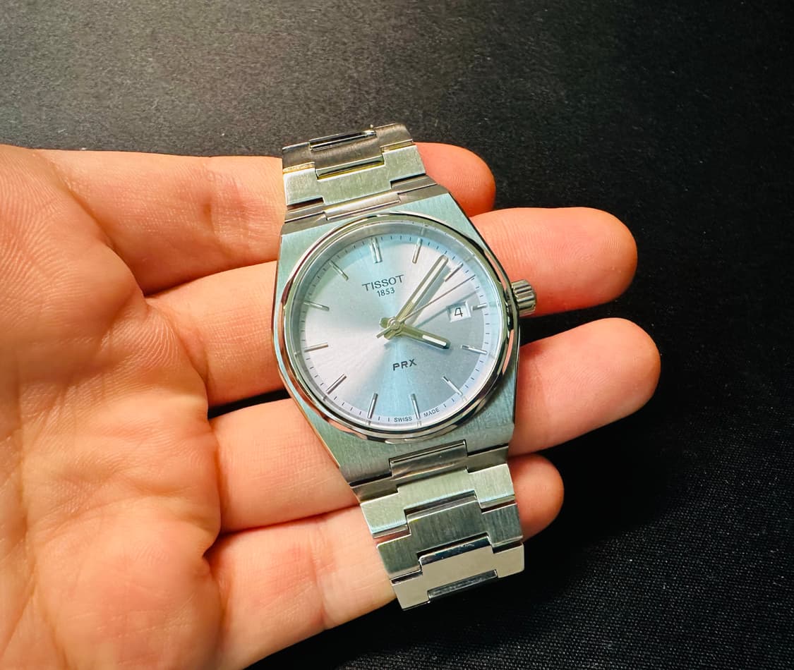티쏘 PRX 35mm 아이스블루 쿼츠 시계 판매 상품이미지1