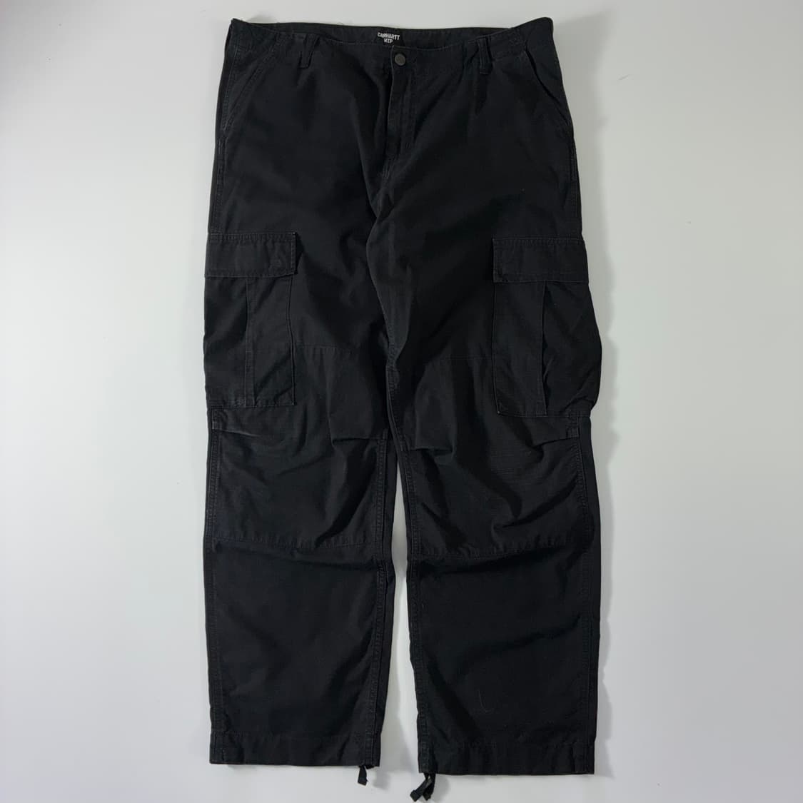 Carhartt 칼하트 블랙 레귤러 카고 팬츠 상품이미지2