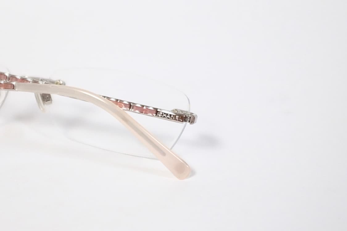 CHANEL 샤넬 빈티지 무테 실버 핑크 안경 상품이미지9