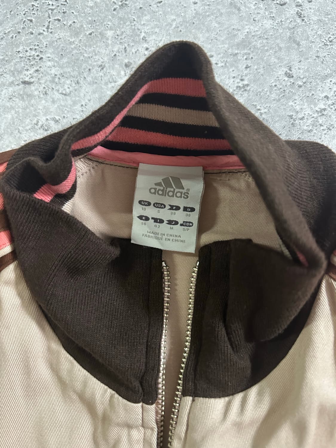 00s adidas 올드스쿨 브라운 핑크 코튼 자켓 상품이미지4