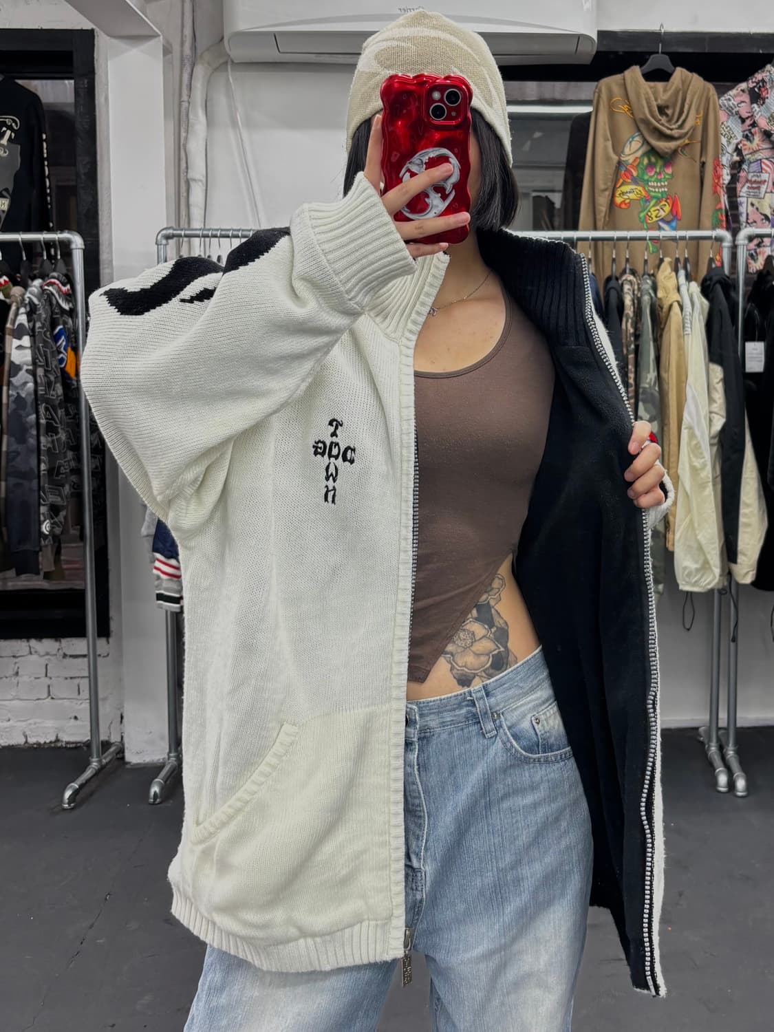 도그타운 블랙드래곤 니트집업 상품이미지2