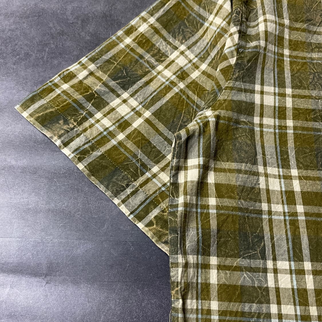 WOOLRICH 울리치 빈티지 올리브 체크 코튼 반팔 셔츠 A00779 상품이미지6