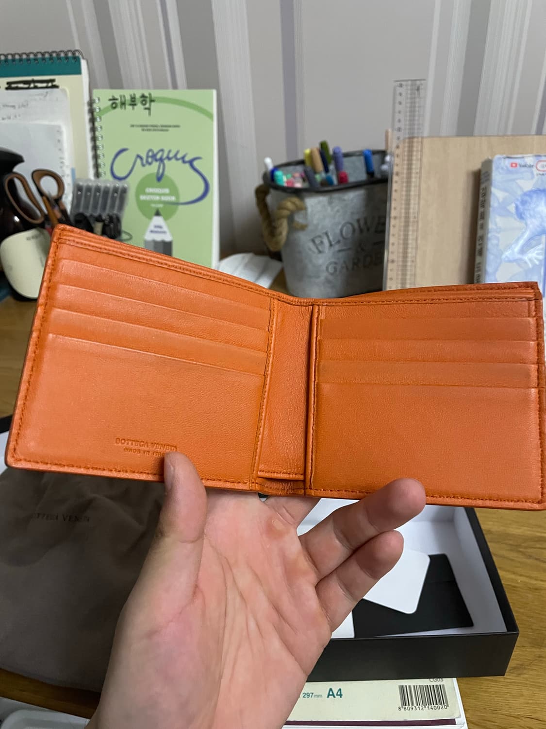 보테가베네타 인트레치아토 반지갑 오렌지 상품이미지3