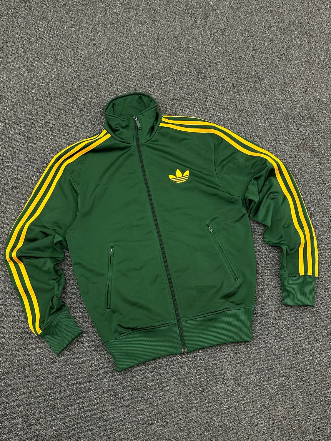 XS)아디다스 빈티지 파이어버드 트랙탑 그린/옐로우 져지 상품이미지2