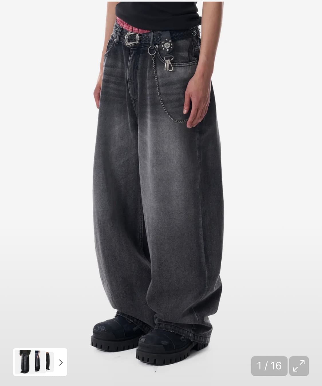 아캄 Distressed Pocket Denim Pants (Black) 상품이미지2