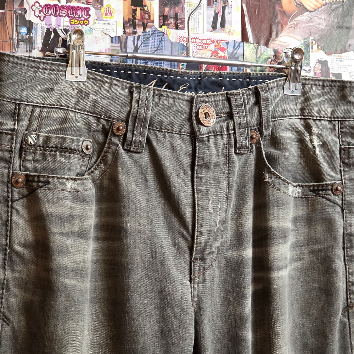 에스크 빈티지 그레이 워싱 스트레이트 팬츠 상품이미지6