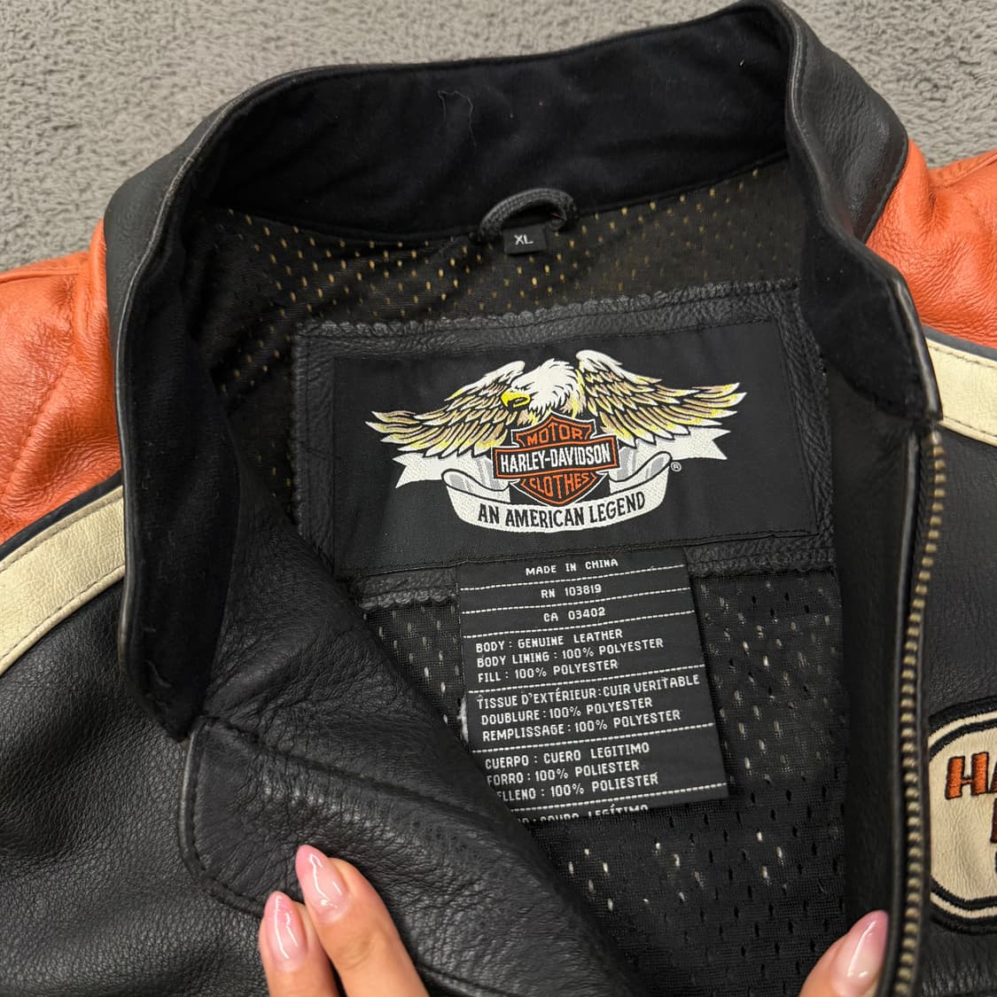 [ 정품/XL ] 할리데이비슨 투웨이 카우 레더 바이커 자켓 상품이미지5