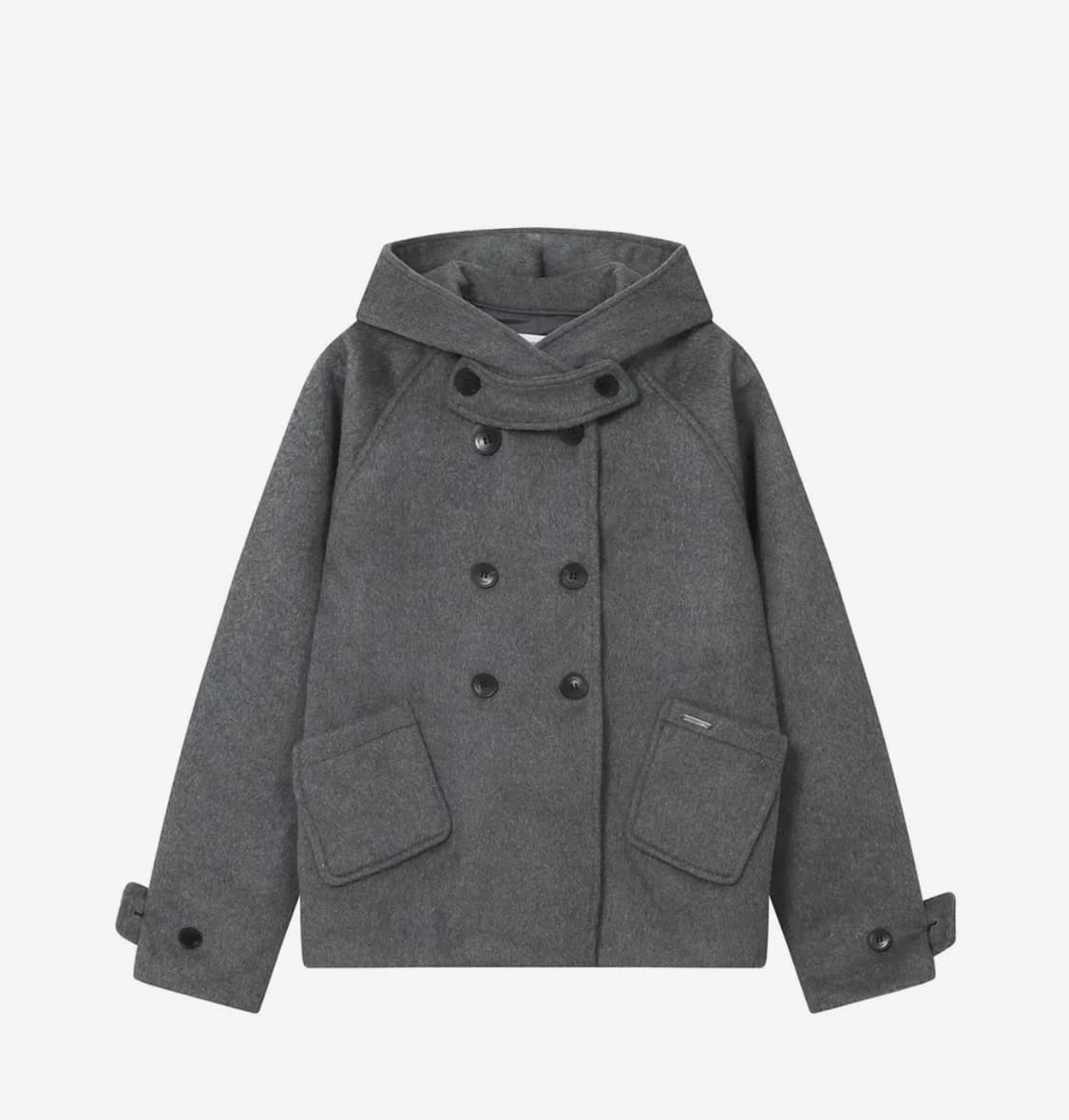 미세키서울 후디 더블 버튼 코트 차콜 상품이미지2