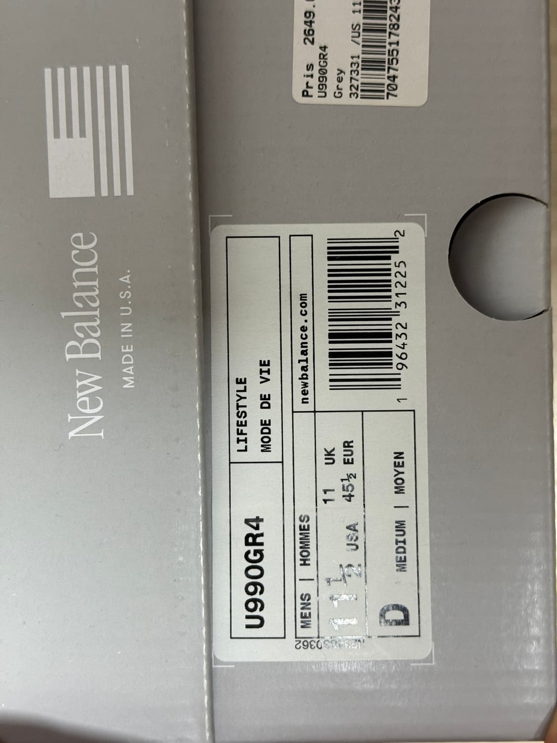 뉴발란스 990v4 11.5 295 사이즈 상품이미지5