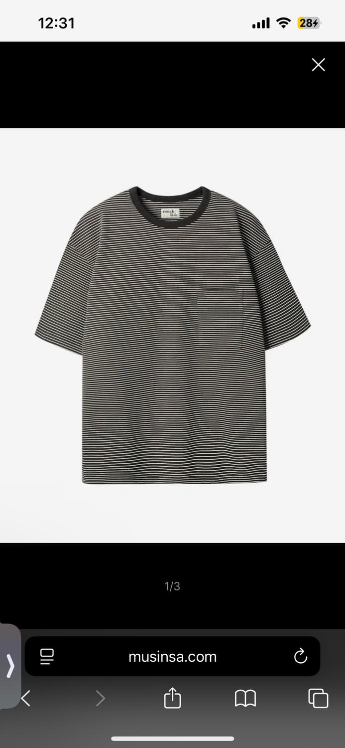 러프사이드  Pin Stripe Half Sleeve Bark 상품이미지1