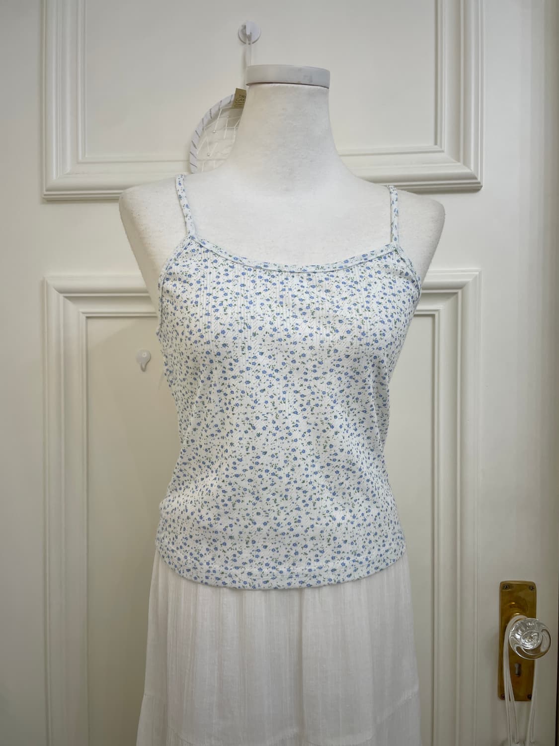white blue flower pure top set 상품이미지5