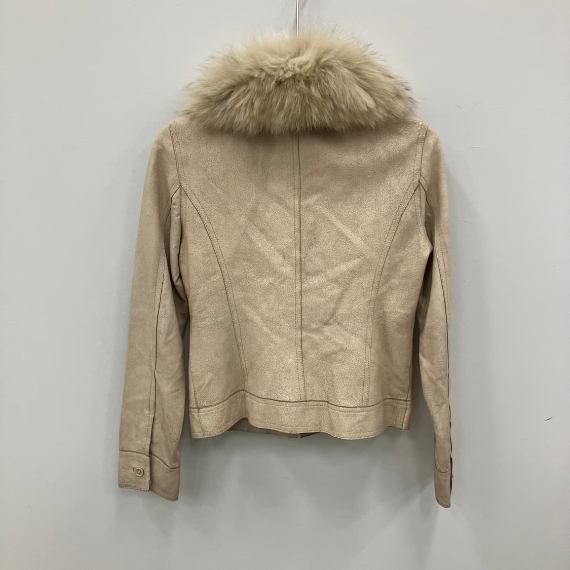 모르간 베이지 퍼 카라 스웨이드 자켓 36 상품이미지2