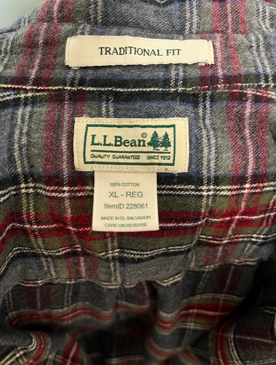 엘엘빈 LLBean 그레이 레드 체크셔츠 XL 상품이미지4