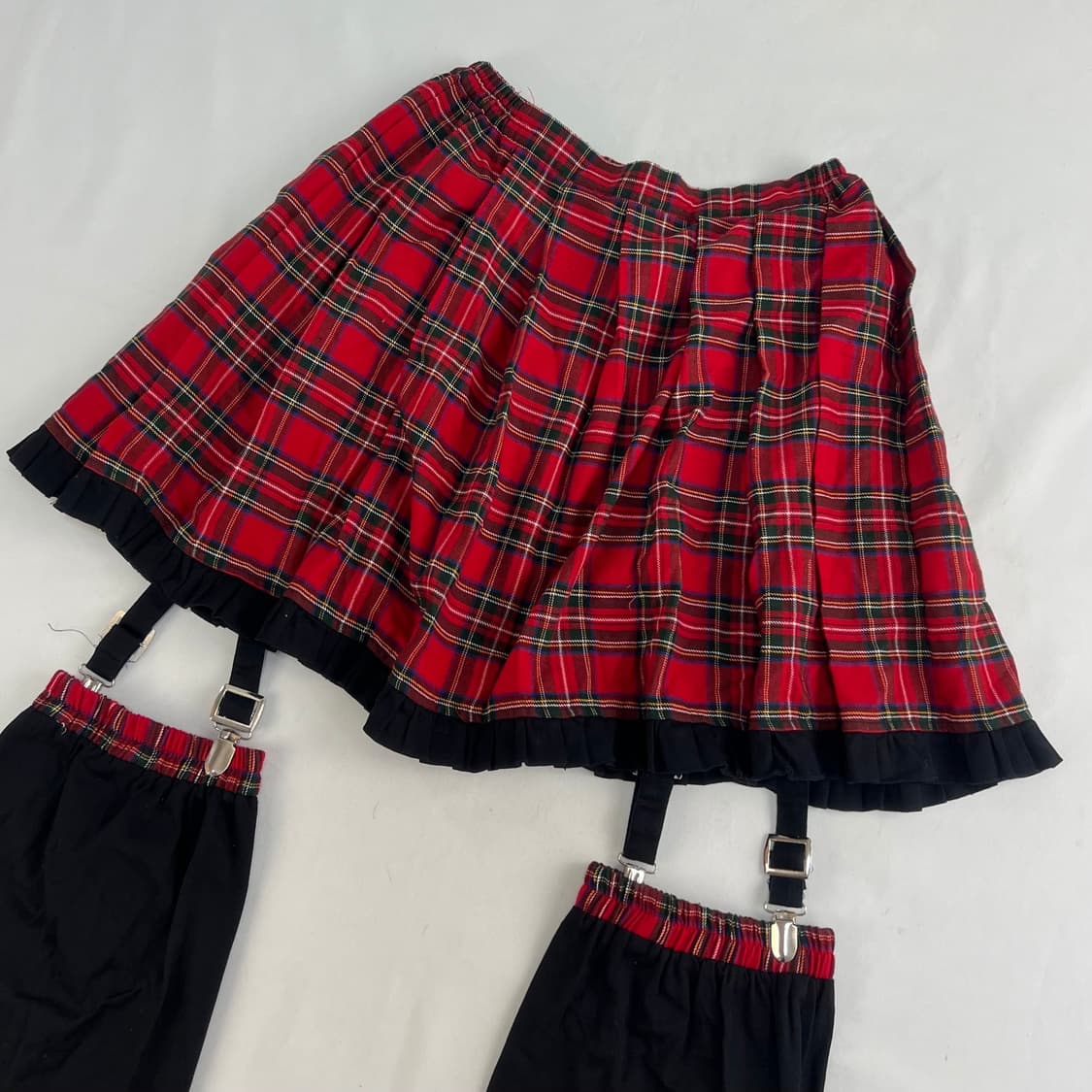 급처 바디라인 BODYLINE 캐캐채 타탄체크 매드펑크 레그워머 스커트 상품이미지2