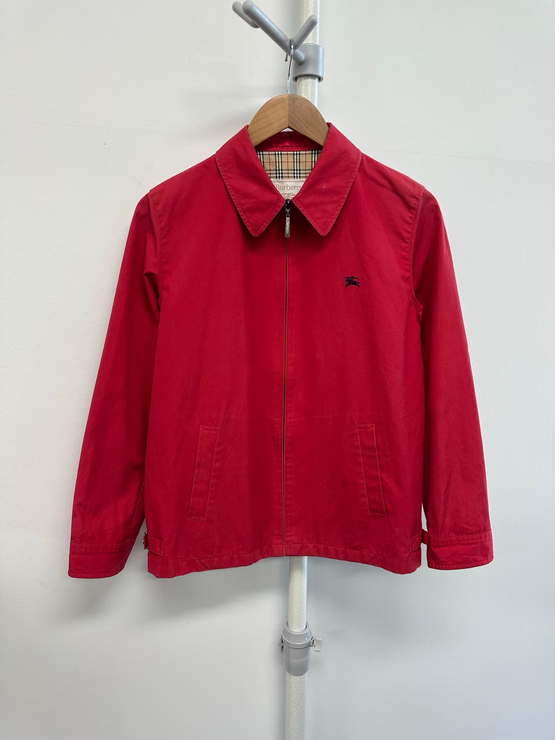 버버리 로고 체크 디자인 스윙톱 블루종 자켓 상품이미지3