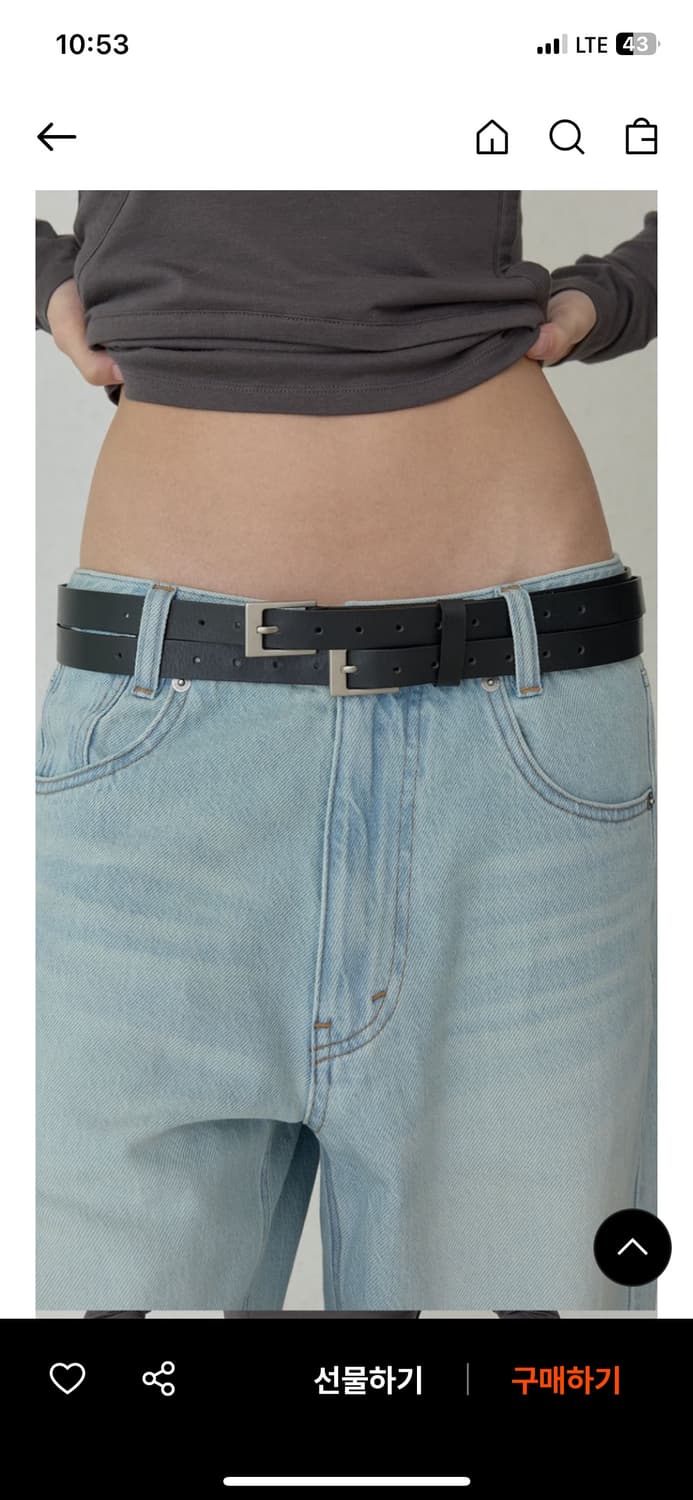 (거의 새상품) 오데스 더블 버클 레더 벨트 상품이미지1