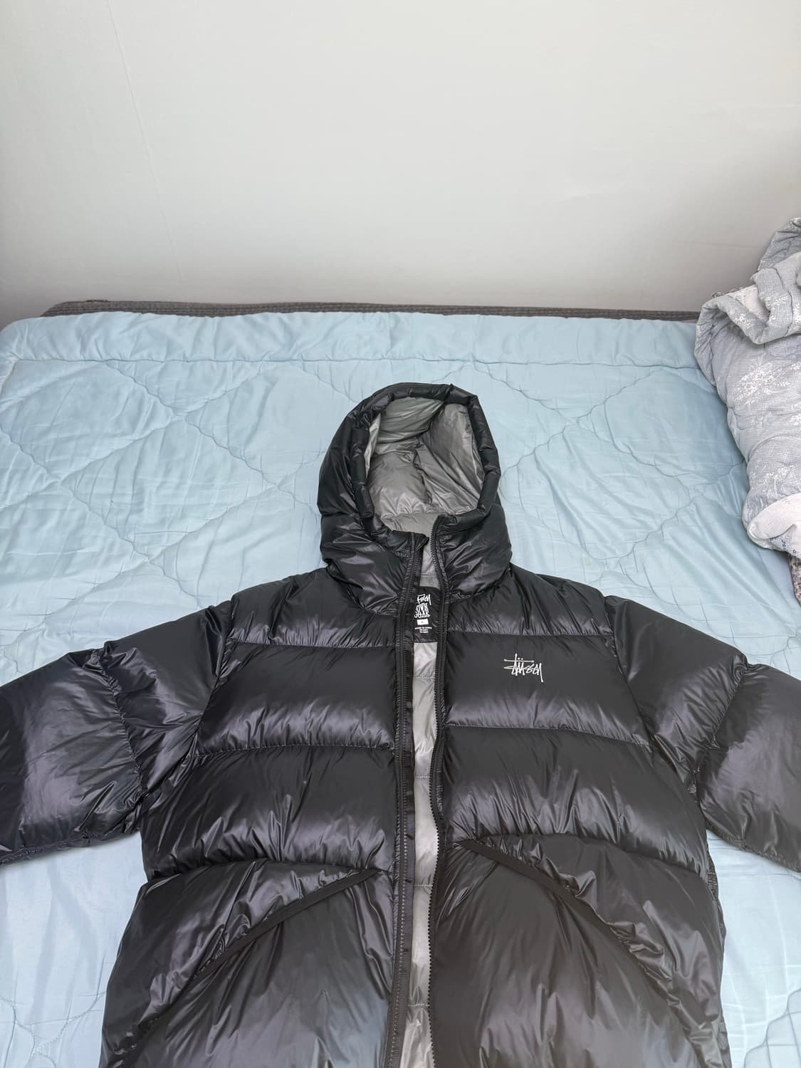 스투시 다운 파카 마이크로 립스탑 팬텀 블랙 L(새상품) 상품이미지5