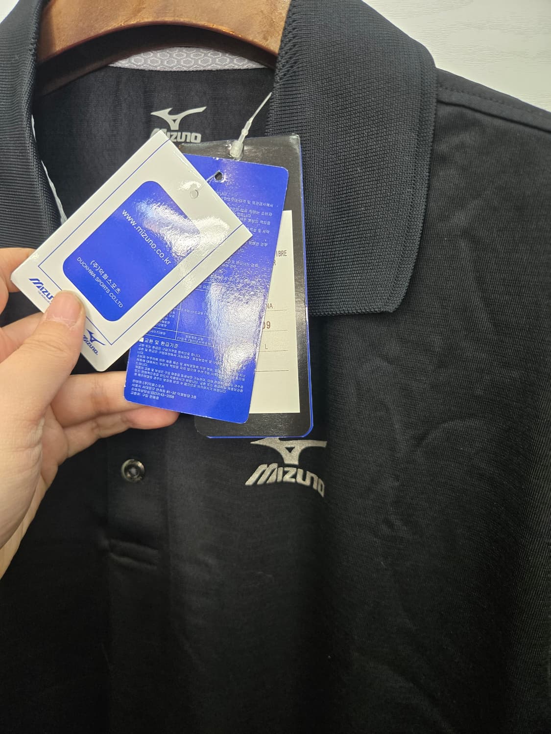 L,100,택있는 새상품)) MIZUNO 미즈노 카라 반팔티셔츠! 상품이미지2