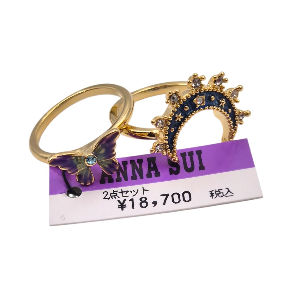 안나수이 밤하늘 초승달&나비 반지 세트 상품이미지2