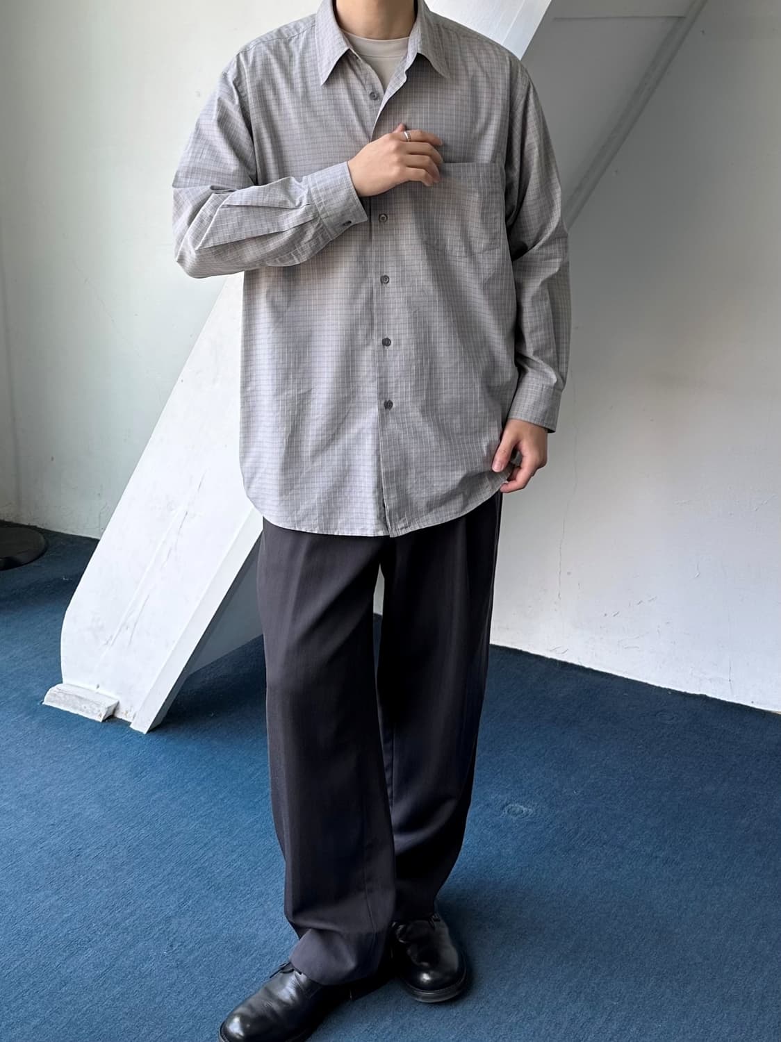 Light cotton graph check L/S shirt 상품이미지7