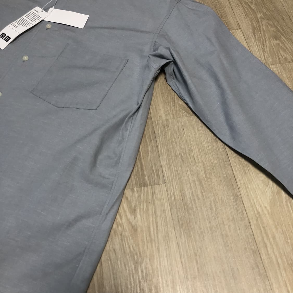 (XL) 새상품 유니클로 U 코튼 린넨 릴렉스피트 셔츠 블루 상품이미지5