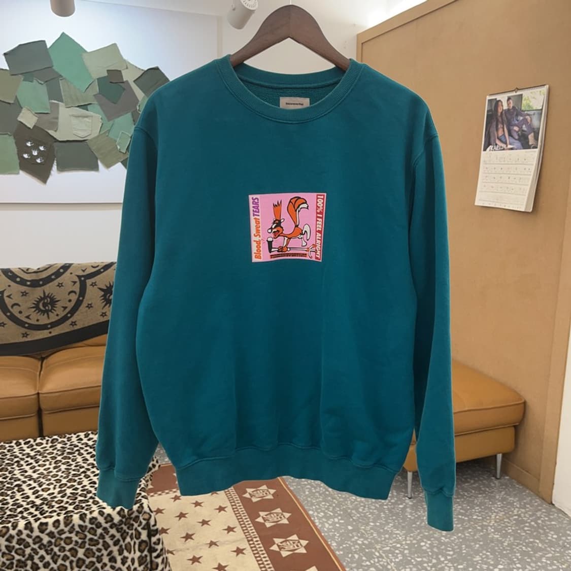 디스이즈네버댓 올드스쿨 키치 카툰프린팅 약기모 맨투맨 M C09630 상품이미지3