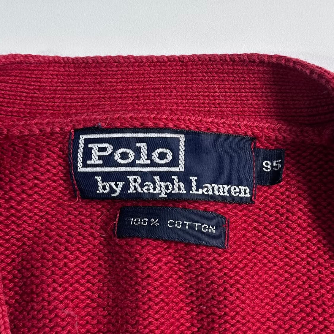 폴로 랄프로렌 레드 코튼 니트 가디건 상품이미지5