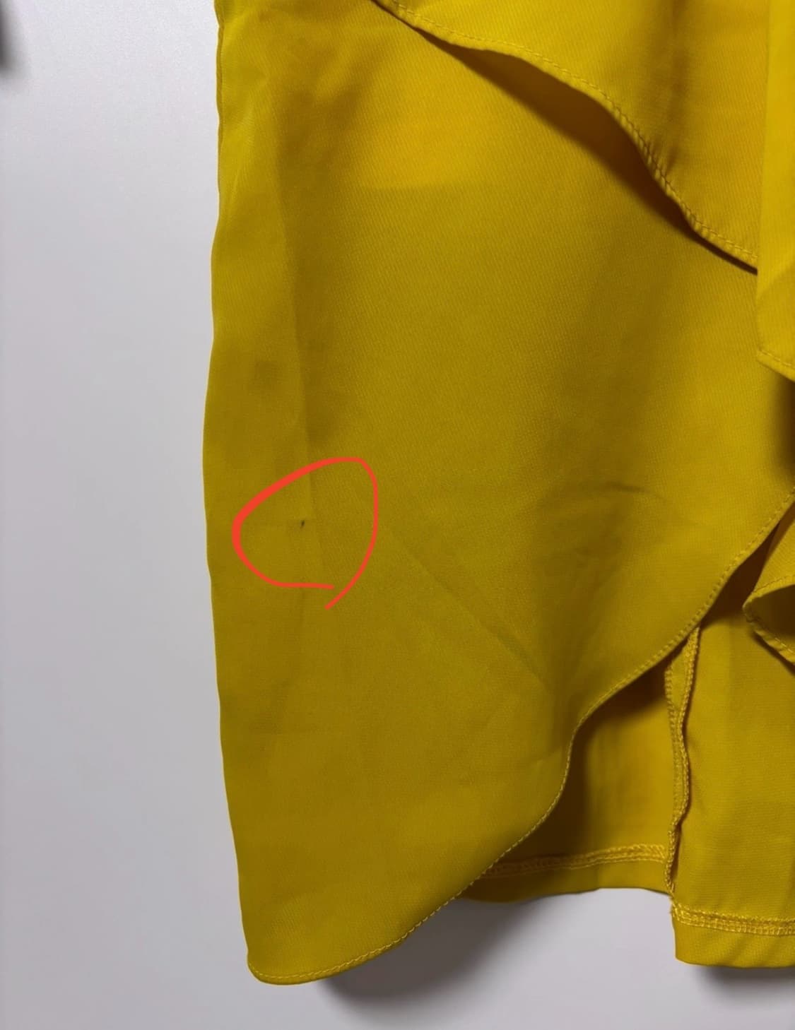 에이블리 옐로우 브이넥 오피스 쉬폰 레이스 반팔 롱 원피스 상품이미지5