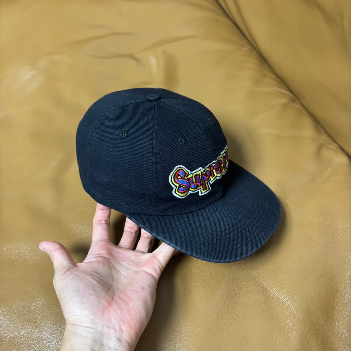 Supreme 슈프림 곤즈 워시드 블랙 6패널 볼캡 모자 (Black) 상품이미지3