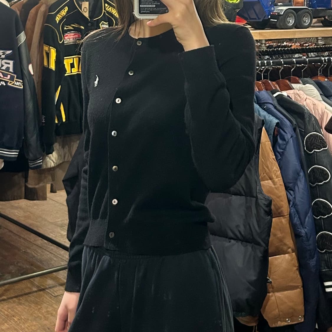 [HI] 폴로 니트 가디건 블랙 상품이미지3