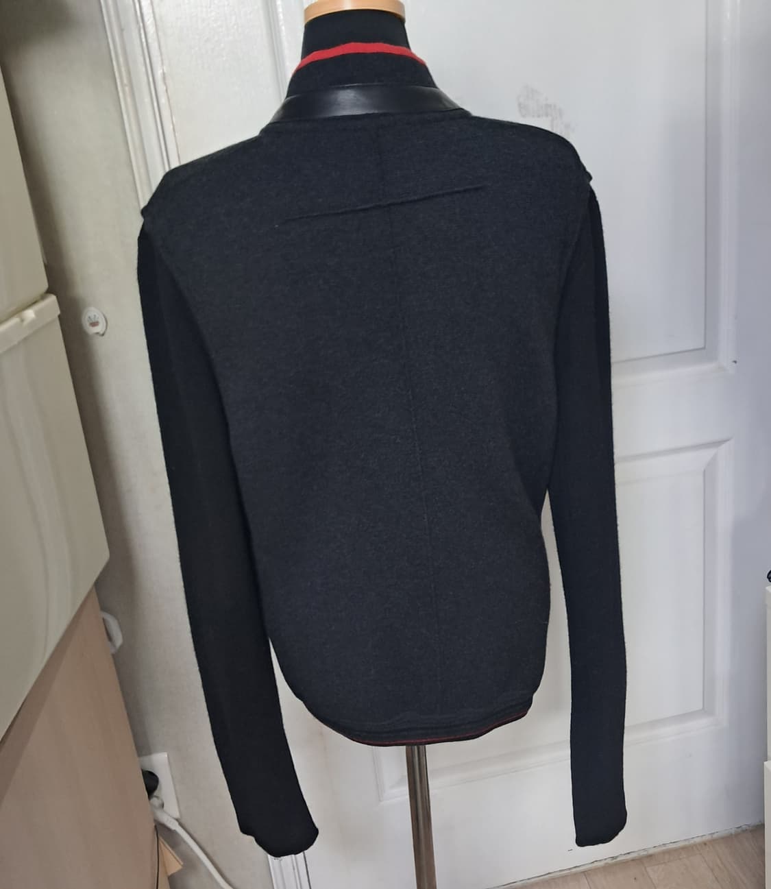 시스템옴므 남성 모 가죽트리밍 집업 자켓 가디건 95 상품이미지3