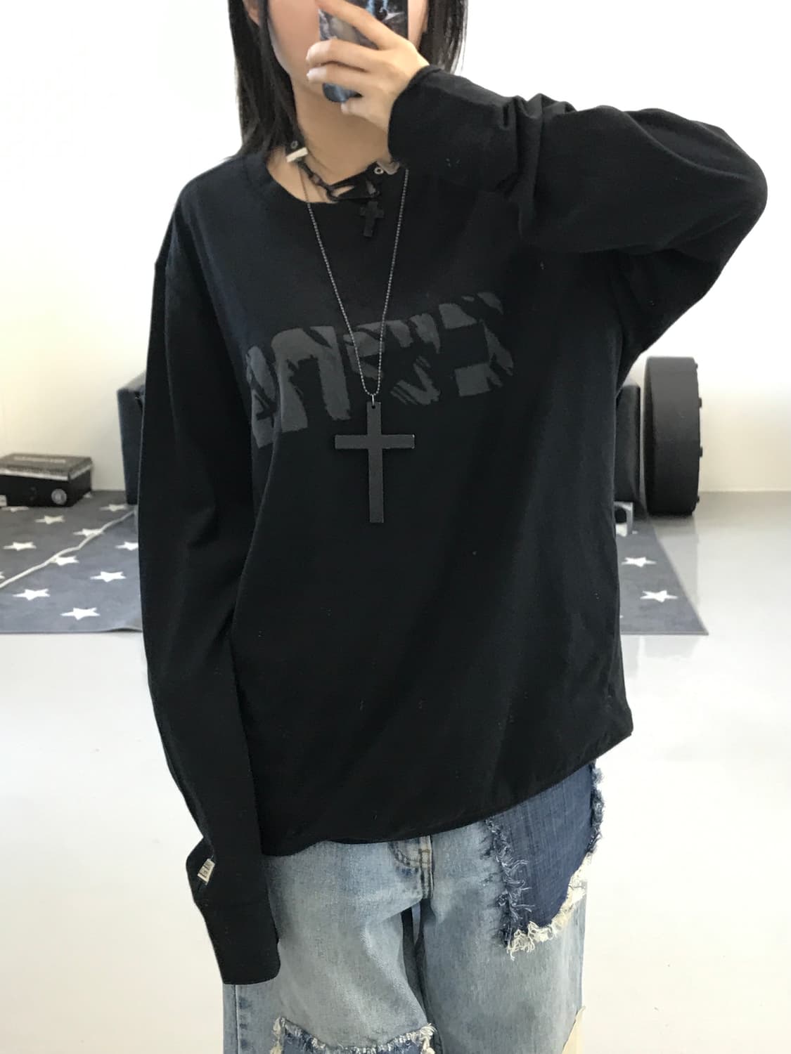 컨버스 로고 블랙 롱슬리브 상품이미지2