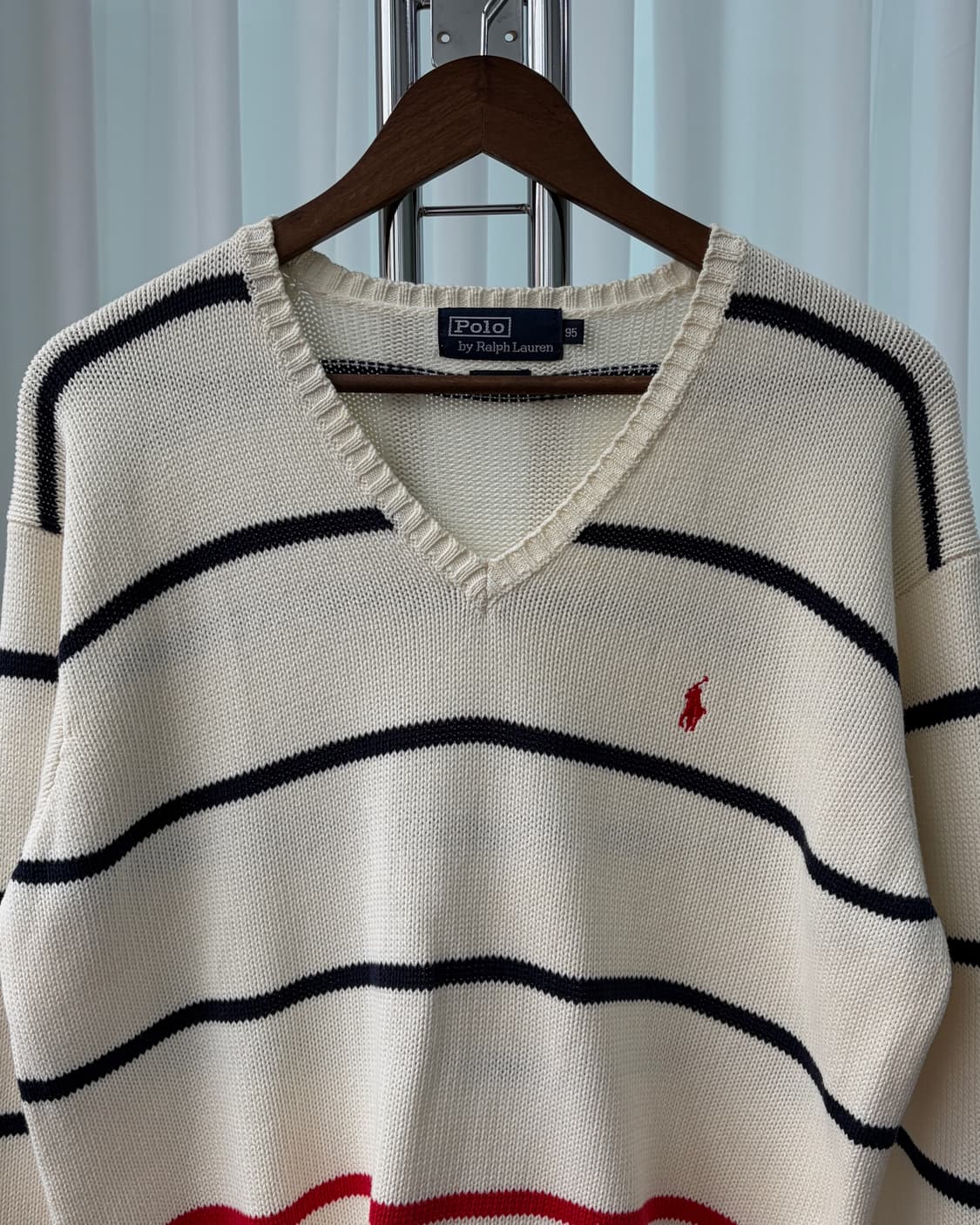 [M]폴로 랄프로렌 스트라이프 브이넥 코튼 니트 상품이미지6