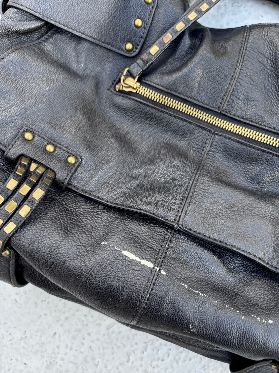 “Vintage”00’s Stud Detail Black Bag 상품이미지5