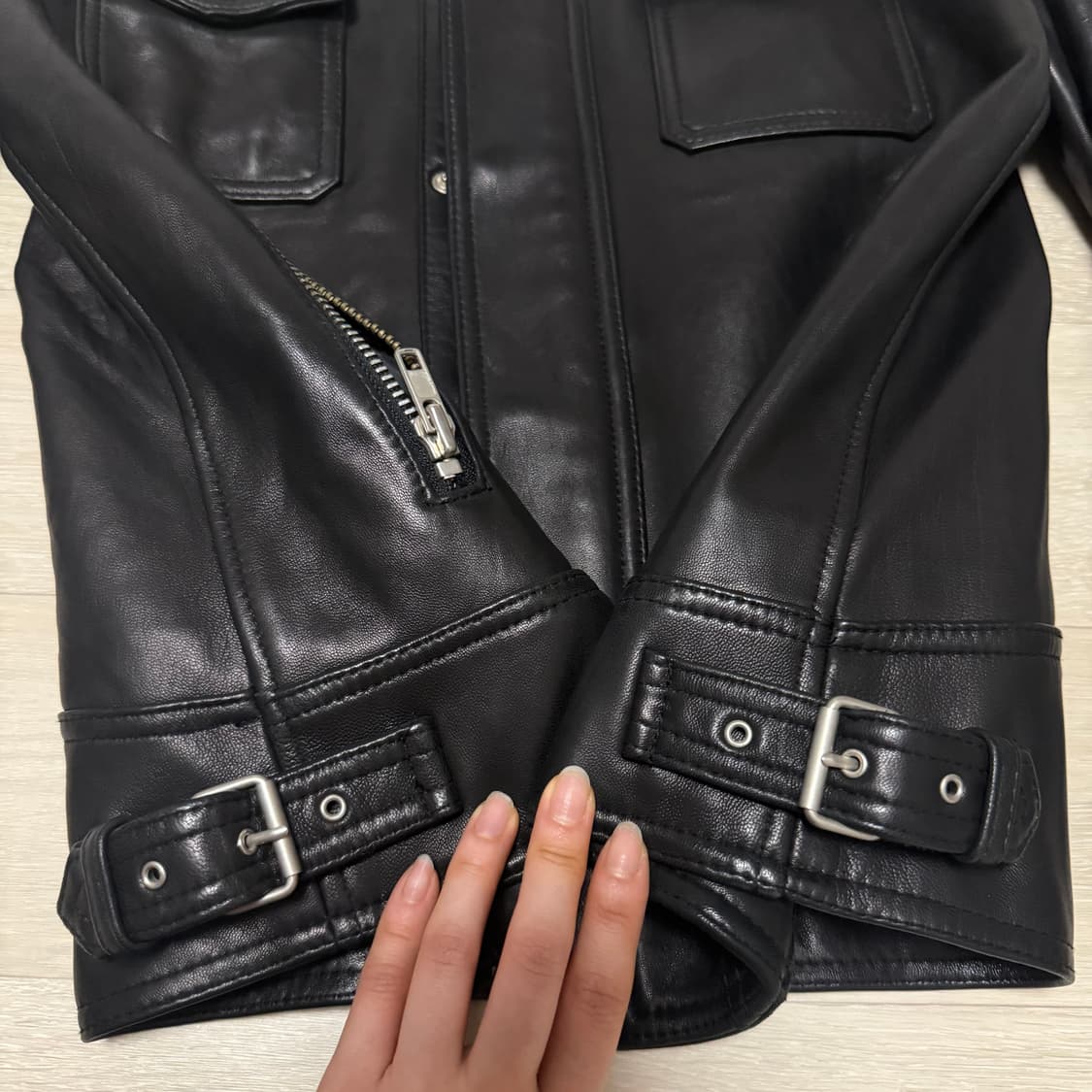 [vtg] black lambskin leather jacket 상품이미지7