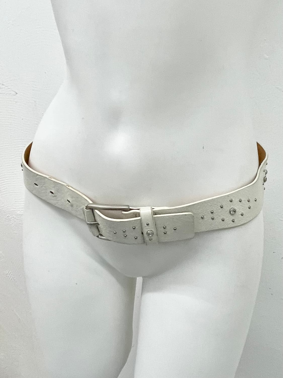 화이트페어리 리얼레더 큐빅 버클 벨트 상품이미지3