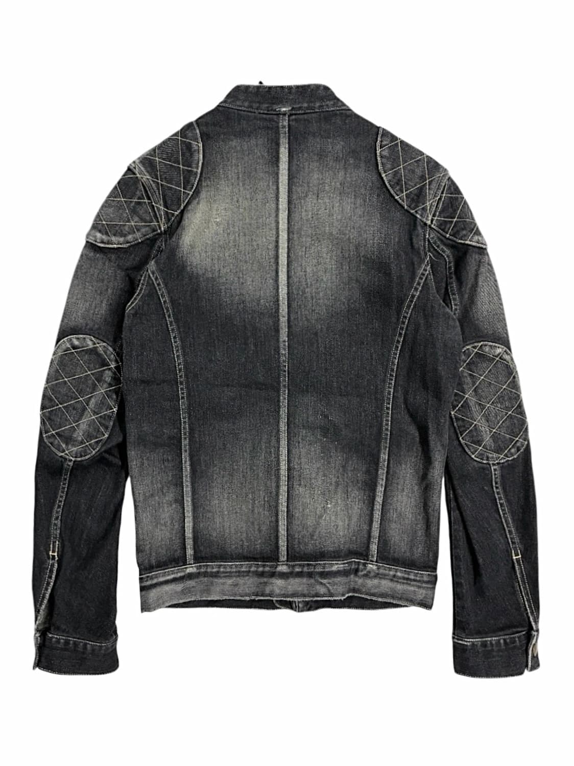 글램 워시드 바이커 데님 자켓 상품이미지4
