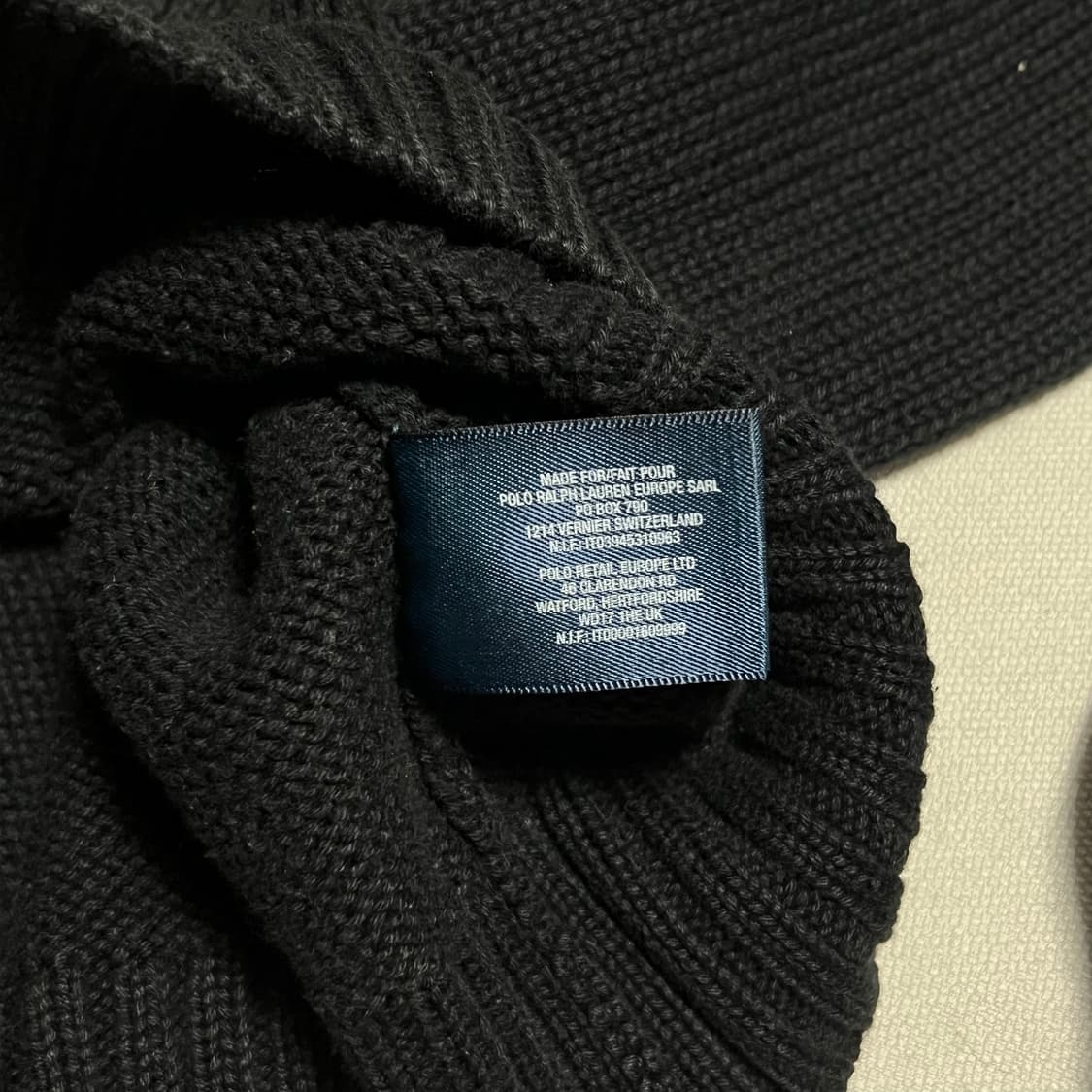 Polo Ralph Lauren 코튼 레드빅포니 블랙 니트 집업 상품이미지4