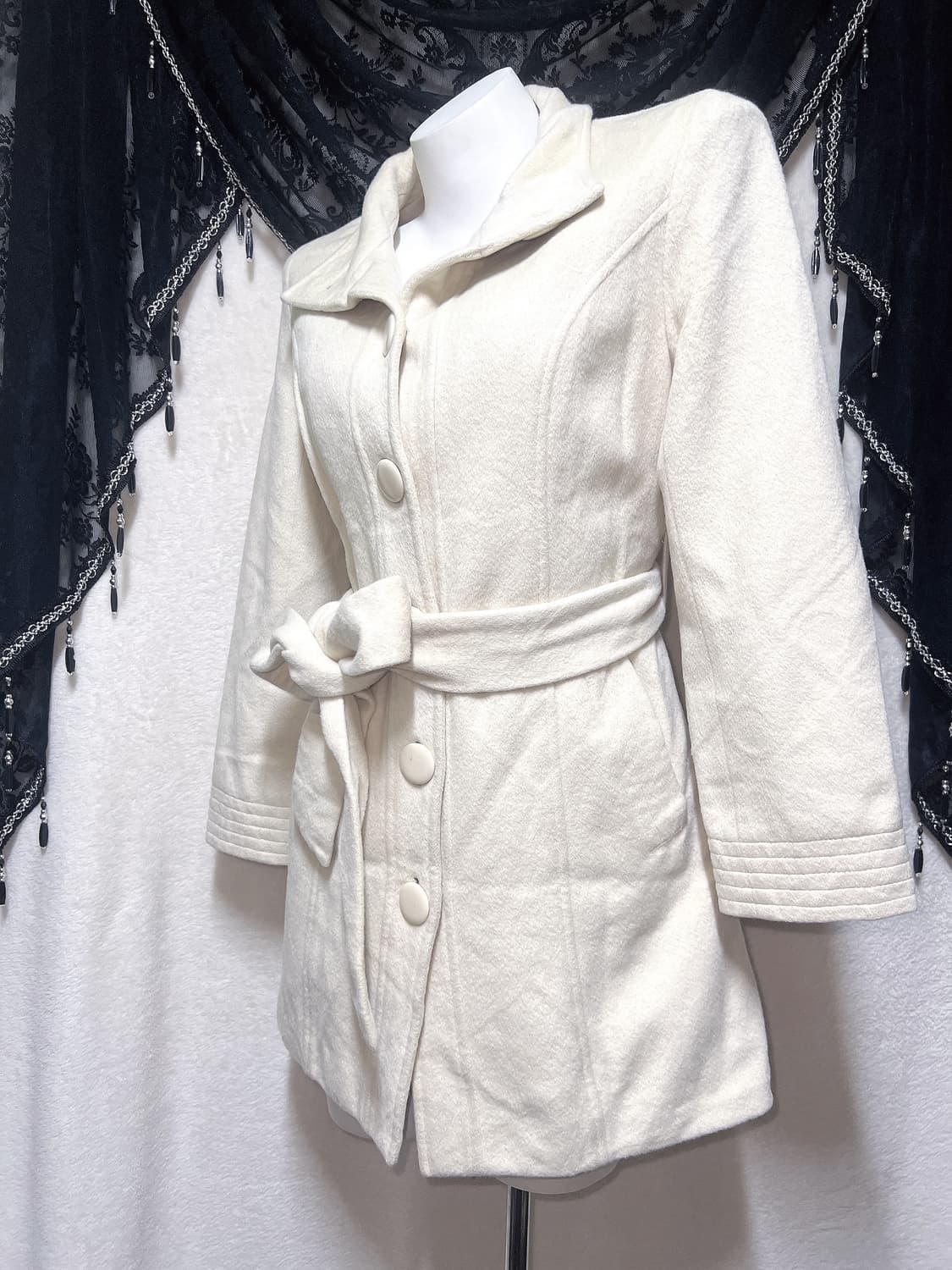 로맨틱갸루 로걀 라떼 달천 아이보리 모직코트 자켓 리즈리사깔 삿포로 핀터 상품이미지4