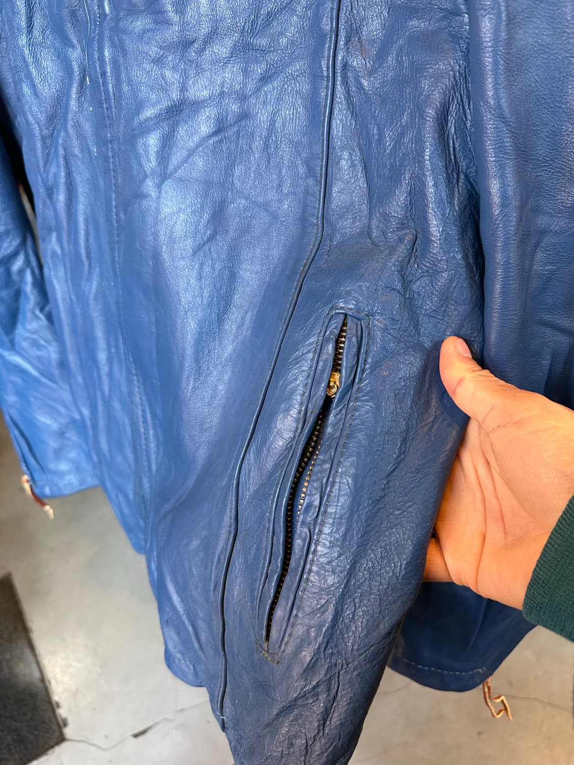 80s Bates 헤비 리얼 레더 모터사이클 레이싱 자켓 상품이미지7