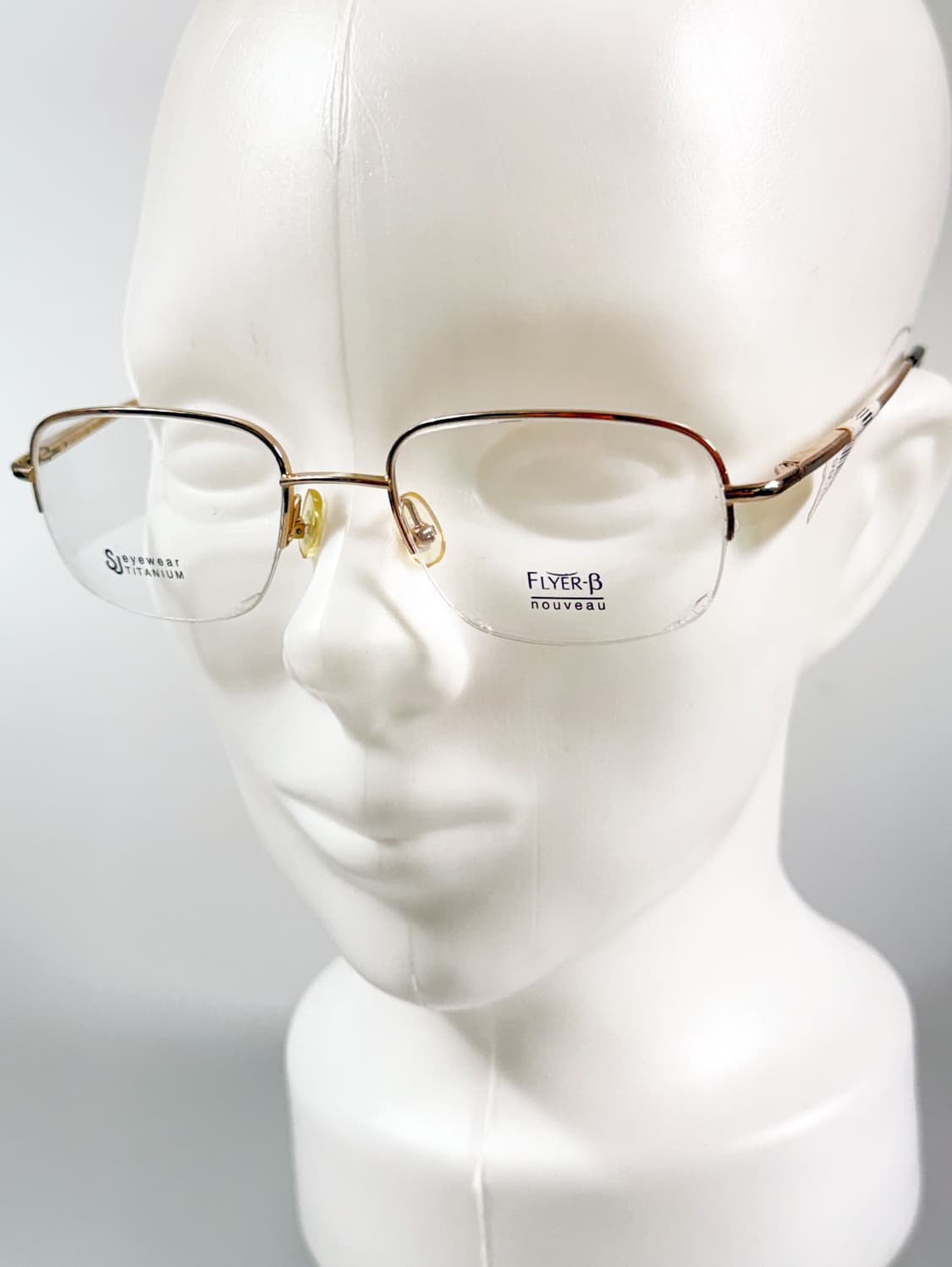 서전 SJ Flyer-B 골드 티타늄 반무테 스퀘어 빈티지 안경 상품이미지8